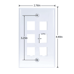 Wall Plate White Wall Plates (1,2,3,4,6 Port) - ShopVerbex