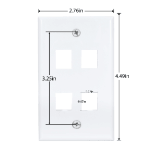 Wall Plate White Wall Plates (1,2,3,4,6 Port) - ShopVerbex